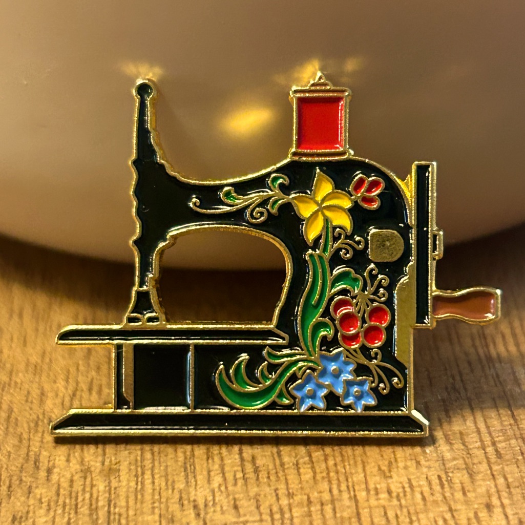 Clotilde Brooch, Antique Sewing Machine